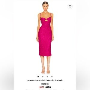 Bardot Fuchsia Lace Midi Dress
